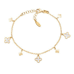 Amen BRFIMPGB1 Women’s Gold-Plated White MOP Flowers Bracelet - Le Madreperle