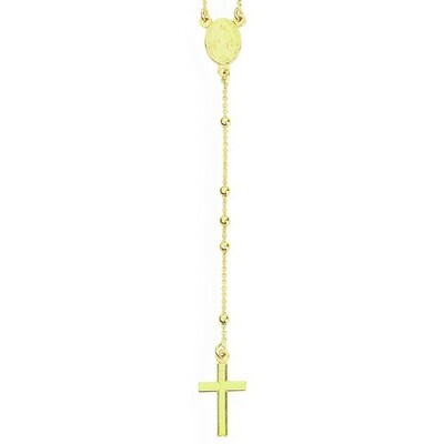 Amen CRO25G Women's Gold Classic Short Rosary Necklace - Rosary