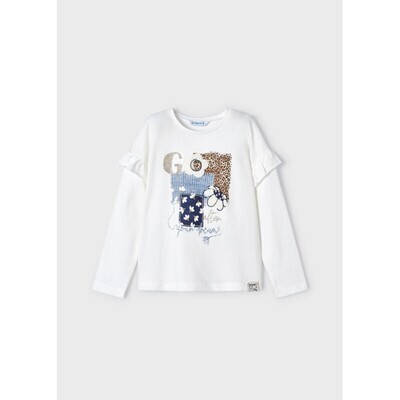 Mayoral 4009 Girl's Long Sleeve Dreams T-Shirt