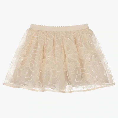 Mayoral 4901 Girl's Cream Tulle Skirt w/ Sequins