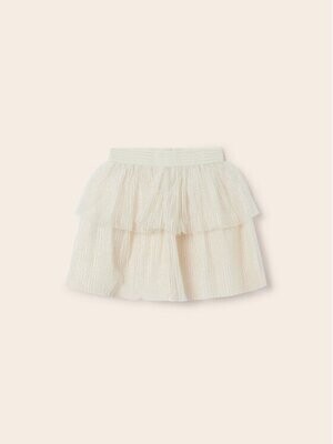 Mayoral 6901 Girl’s Glitter Ruffle Tulle Skirt – Garbanzo