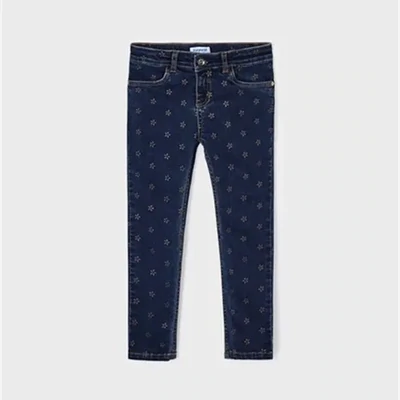 Mayoral 4504 Girl's Jeans w/ Little Flowers