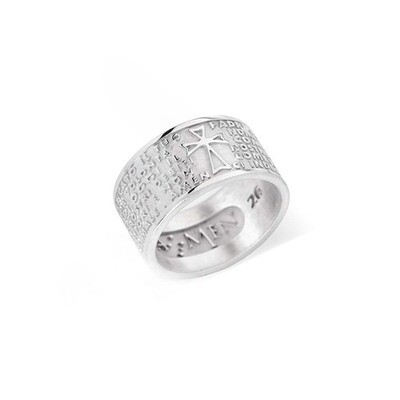 Amen PN-12 Men's Silver Prayer Ring (IT) - Our Father/ 11