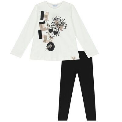 Mayoral 4792 Girl's Long Sleeve T-Shirt & Legging Set 2PC