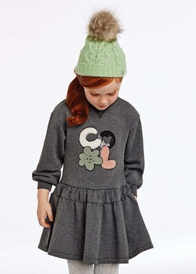 Mayoral 4973 Girl's Long Sleeve Cool Ruffle Sweater Dress