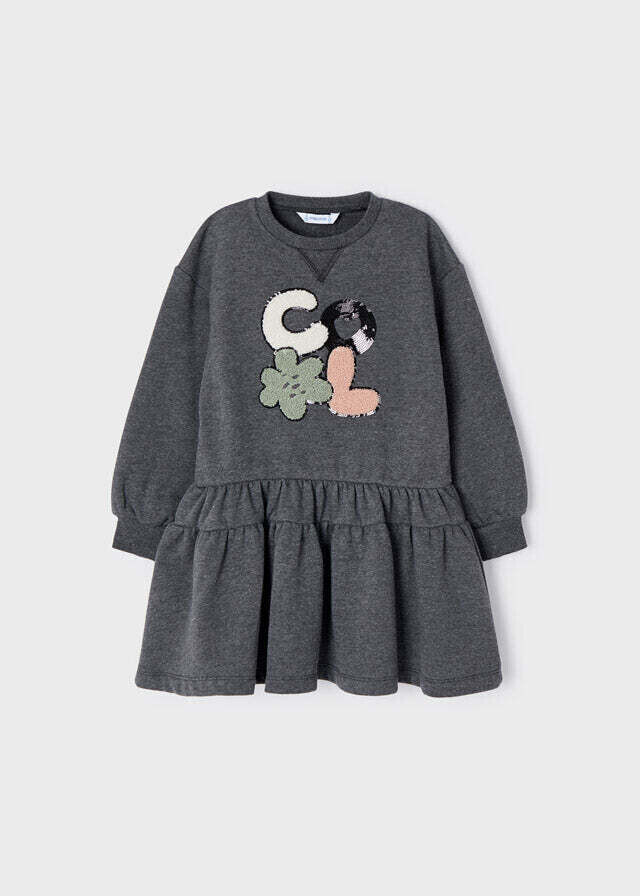 Mayoral 4973 Girl's Long Sleeve Cool Ruffle Sweater Dress