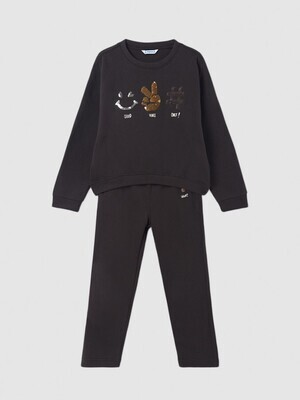 Mayoral 7830 Girl's ''Good Vibes Only'' Tracksuit Set 2PC – Antracita