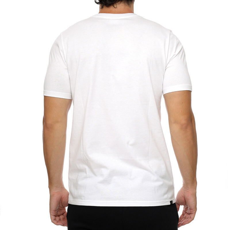 Puma 538180 02 Mens White T-Shirt with Blue, Red, Black Logo Design