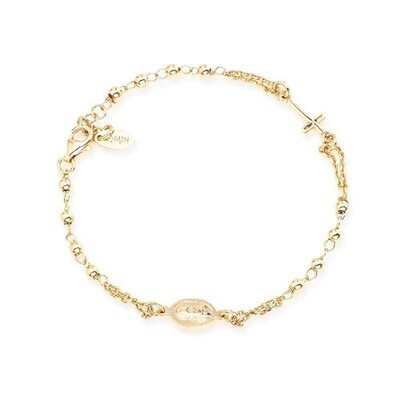 Amen BROG3 Women’s Gold-Plated Silver Classic Rosary Bracelet - Rosary
