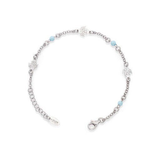 Amen BRAB Girl's Silver Angel & Blue Pearl Bracelet - Junior