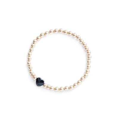 Beblue BBSURSH-N Gold Be Heart Black Heart Crystal Bracelet