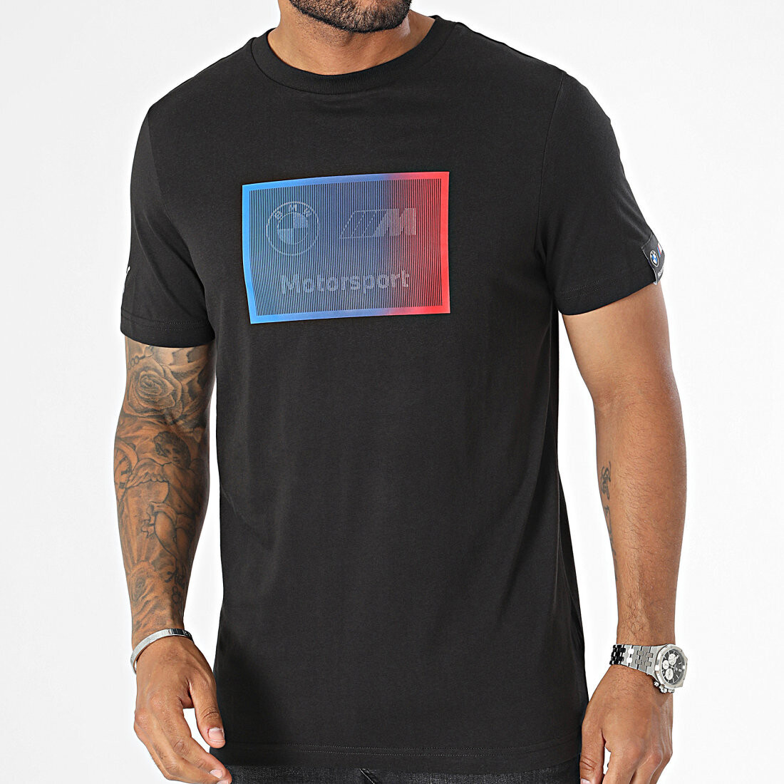 Puma 621298 01 Black, Red, & Blue BMW MMS Logo T-Shirt