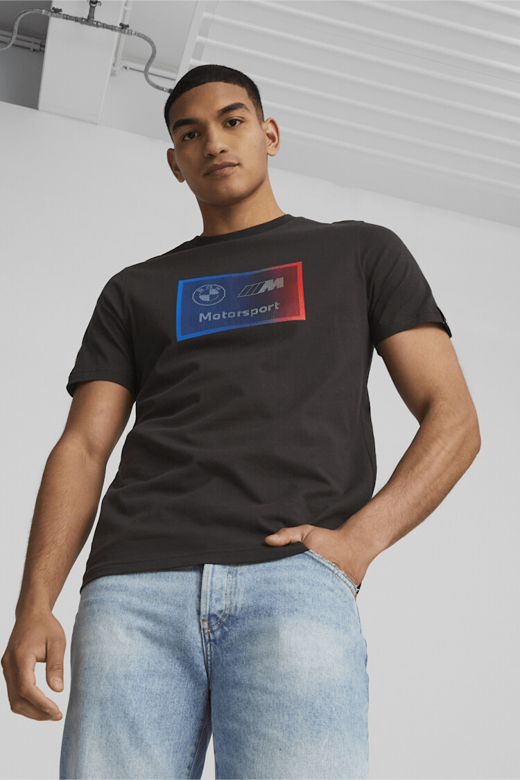 Puma 621298 01 Black, Red, & Blue BMW MMS Logo T-Shirt