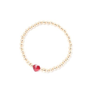 Beblue BBSURSH-R Gold Be Heart Red Heart Crystal Bracelet