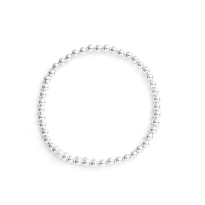 Beblue BBMINI-P Silver Be Minimalist White Pearl Bracelet - Essentials