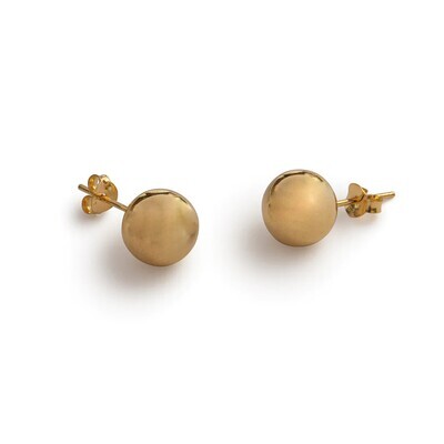 Beblue BOSS10MM-GLD Gold Ball Stud Earrings 10mm