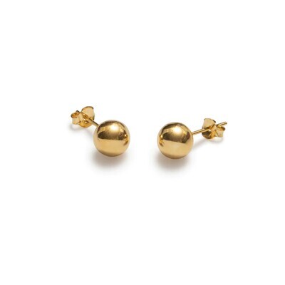 Beblue BOSS8MM-GLD Gold Ball Stud Earrings 8mm - Essentials