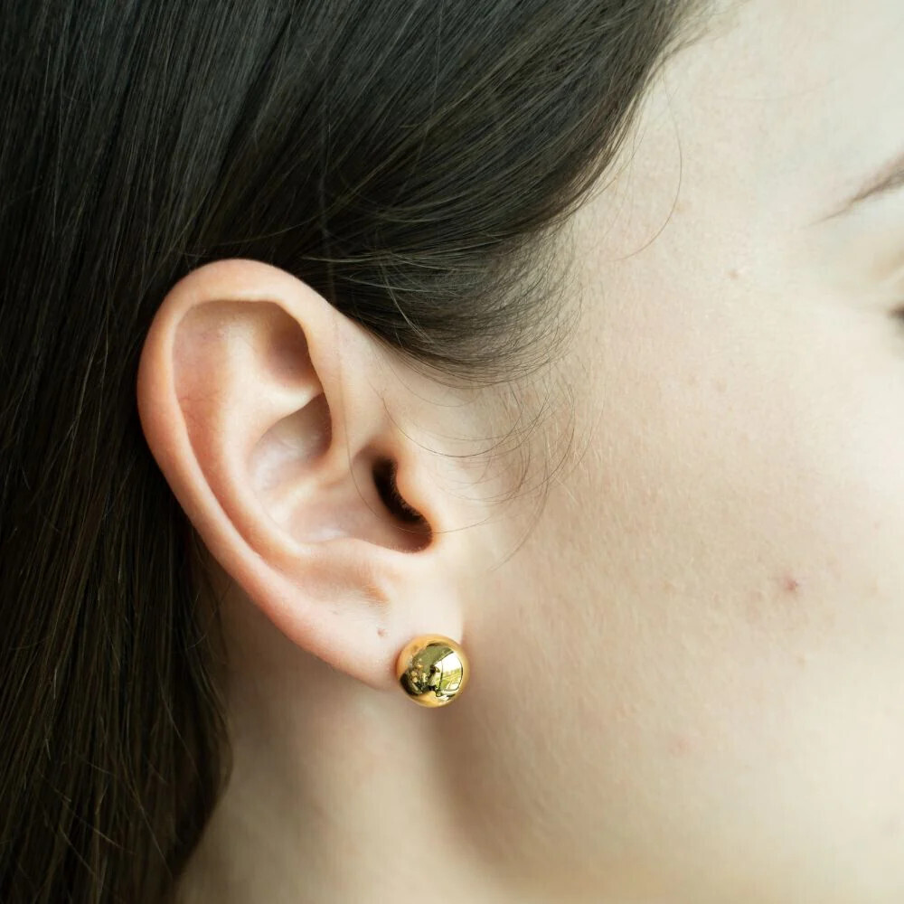 Beblue BOSS8MM-GLD Gold Ball Stud Earrings 8mm - Essentials