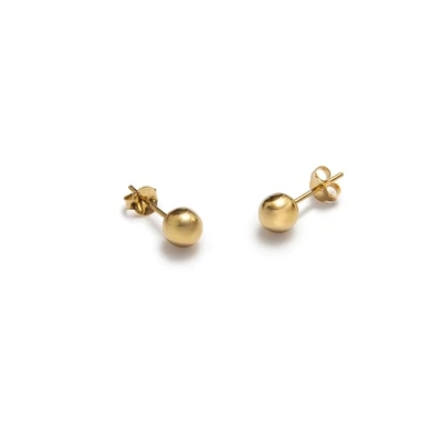 Beblue BOSS6MM-GLD Gold Ball Stud Earrings 6mm