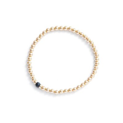 Beblue BBSURMINI-N Gold Be Minimalist Black Pearl Bracelet