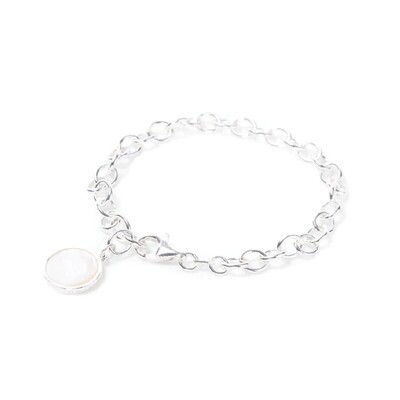 Beblue BBACCOM-SLV Silver Be Accomplished Chain & MOP Clover Pendant Bracelet - Essentials