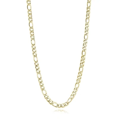 Italgem SYN31 Men's Gold IP S. Steel 4.5mm Figaro Link Necklace