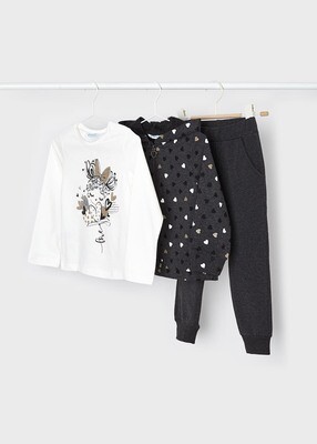 Mayoral 4863 Girl's Long Sleeve T-Shirt & Tracksuit Set 3PC