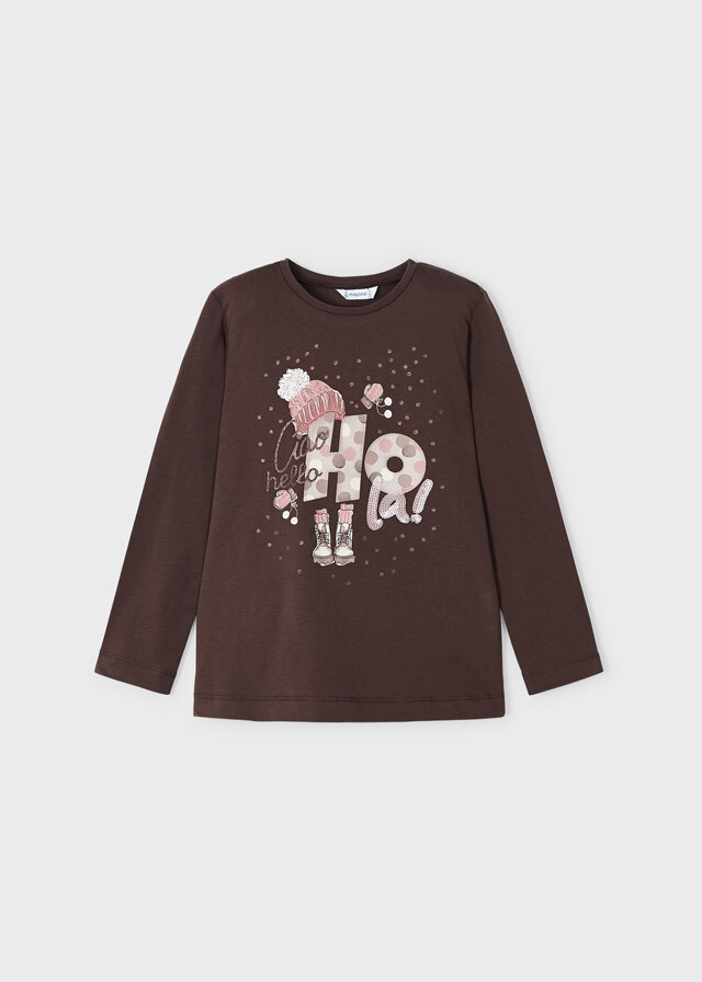 Mayoral 4015 Girl's Long Sleeve Basic T-Shirt