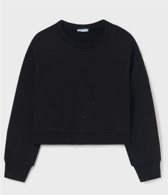 Mayoral 7402 Girl's Long Sleeve Studs Pullover Sweater