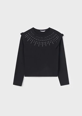 Mayoral 7055 Girl's LS Studs T-Shirt/