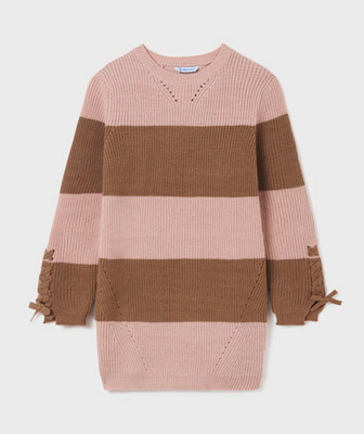 Mayoral 7940 Girl's Long Sleeve Knit Dress – Rosado Mezcla