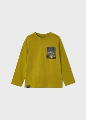 Mayoral 4005 Boy's LS "good days ahead" T-Shirt /OLIVA