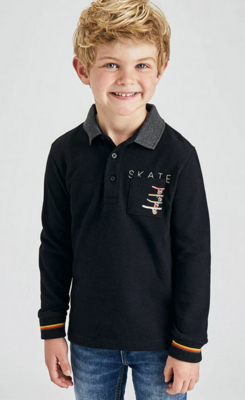 Mayoral 4155 Black Long Sleeve Polo