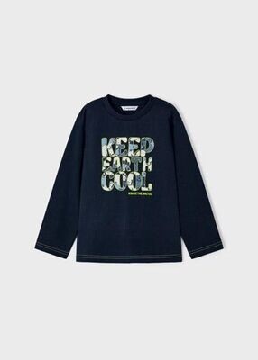 Mayoral 4037 Boy's LS "Keep Earth Cool" T-Shirt/