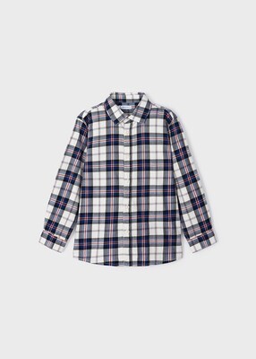 Mayoral 4109 Boy's Long Sleeve Checked Button Up Shirt