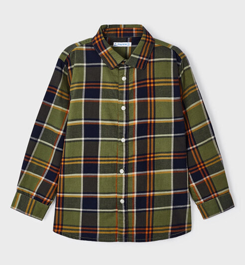 Mayoral 4109 Boy's Long Sleeve Checked Button Up Shirt