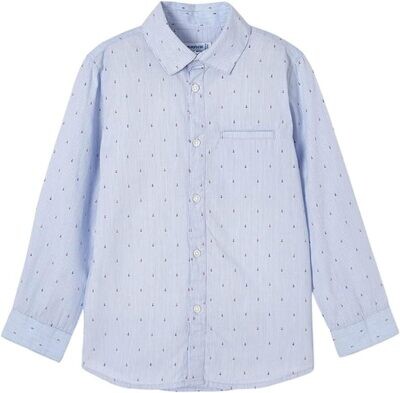 Mayoral 3123 LIght Blue Dress Shirt with small anchors