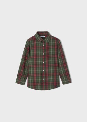 Mayoral 4189 Boy’s Long Sleeve Checked Button Up Shirt – Bosque-Goji