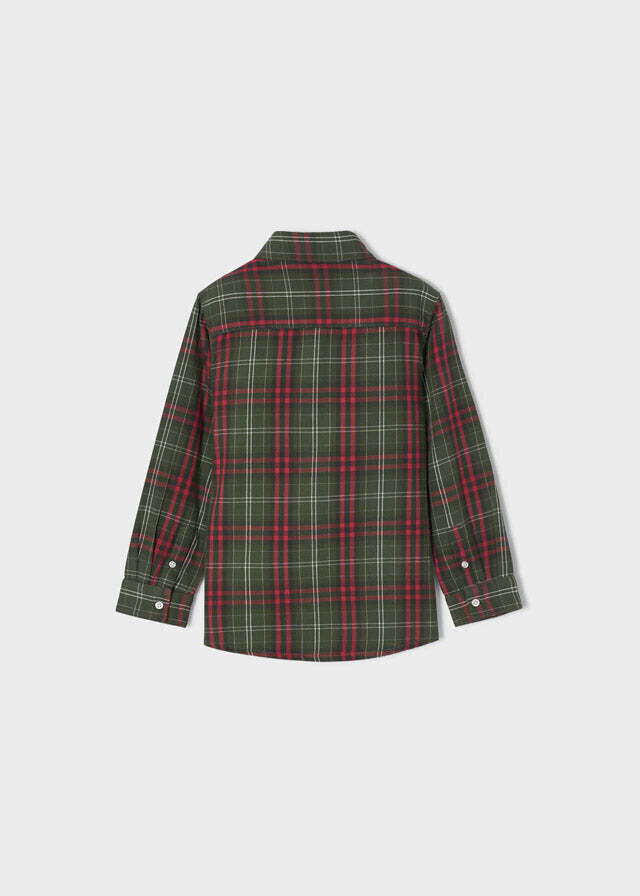 Mayoral 4189 Boy’s Long Sleeve Checked Button Up Shirt – Bosque-Goji