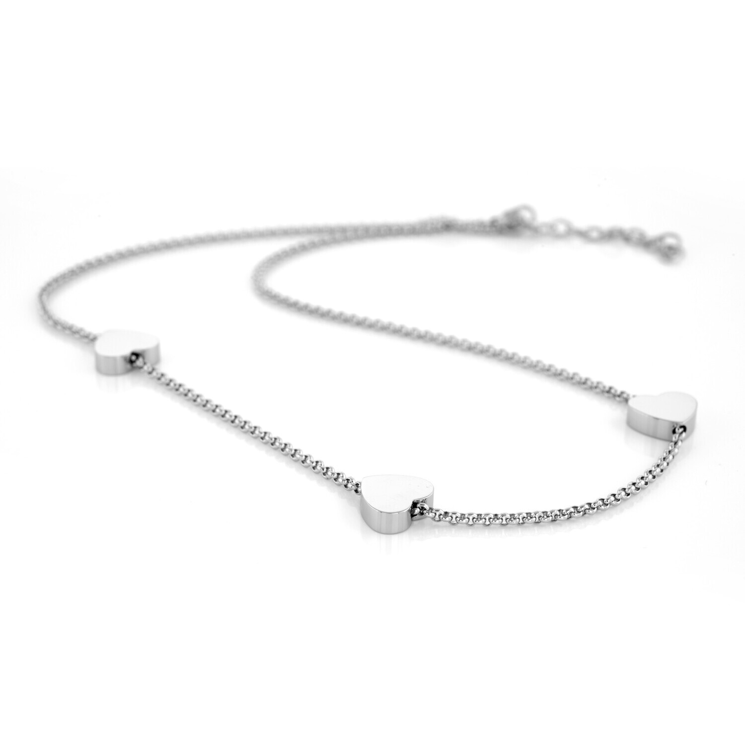 Italgem SWN25 Women's S. Steel Triple Heart Necklace