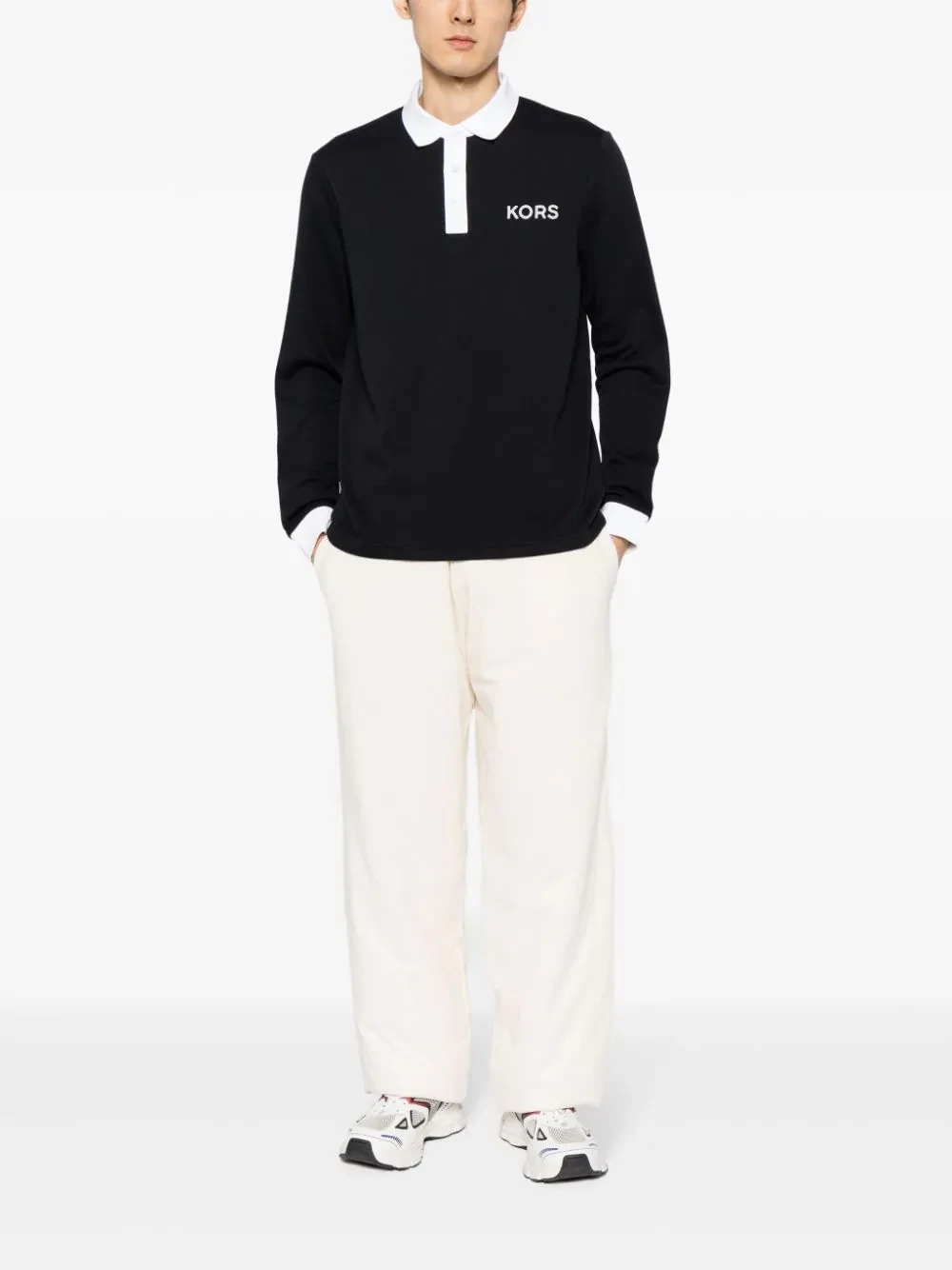 Michael Kors CF351LX4NF Men’s Long Sleeve Polo Shirt