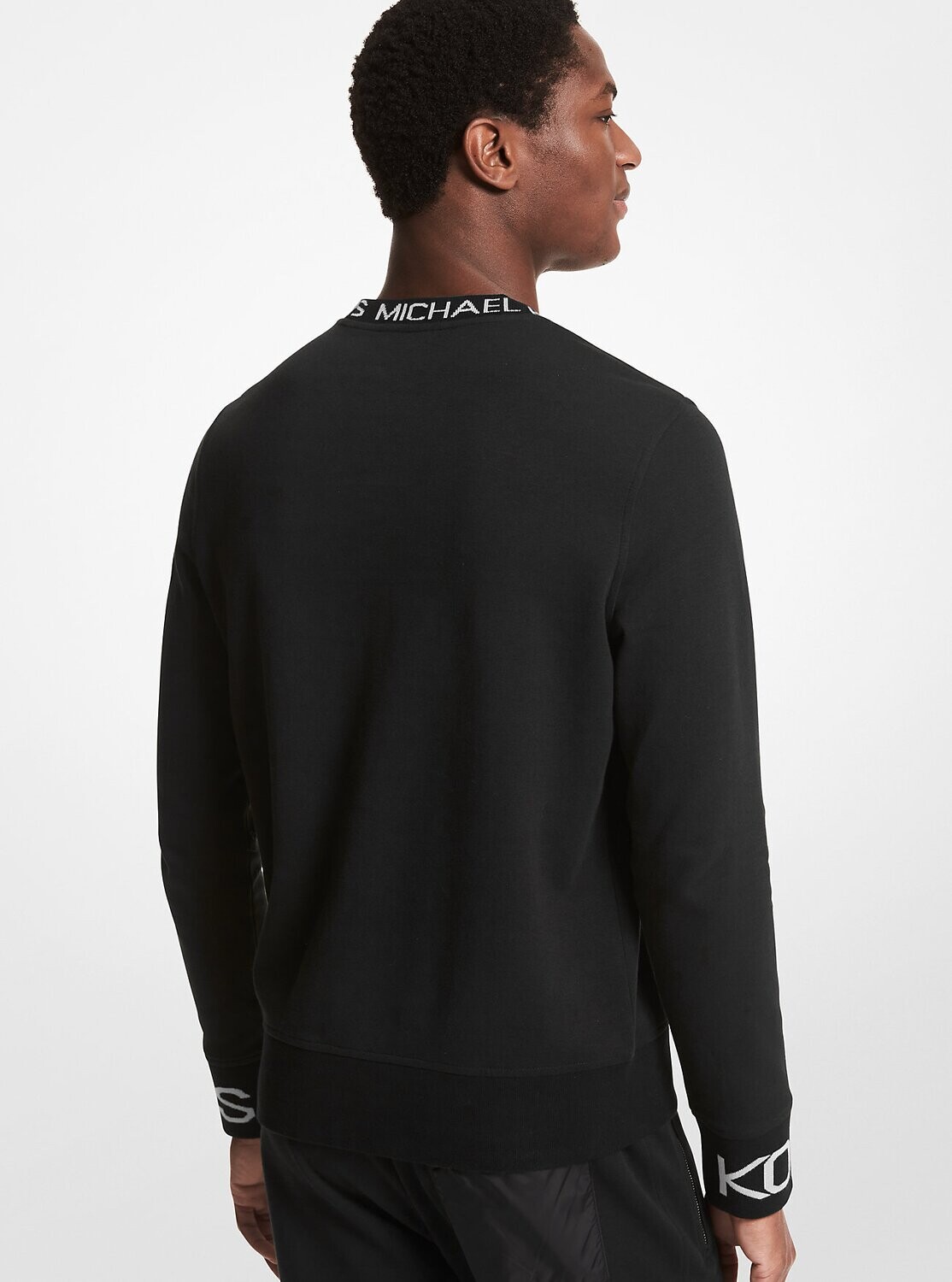 Michael Kors CF150595MF Men's Long Sleeve CN Logo Tape Pullover Sweater