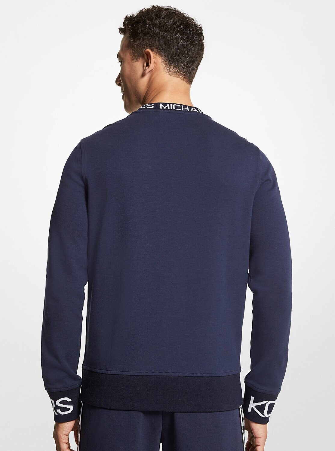 Michael Kors CF150595MF Men's Long Sleeve CN Logo Tape Pullover Sweater