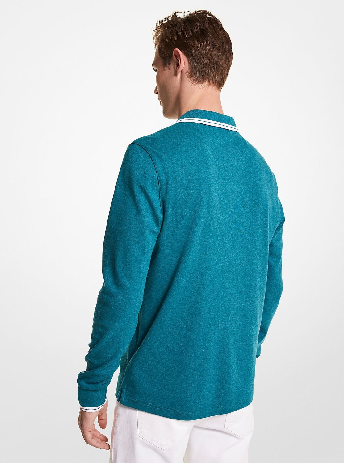 Michael Kors CF2512820B Men's Long Sleeve Greenwich Polo
