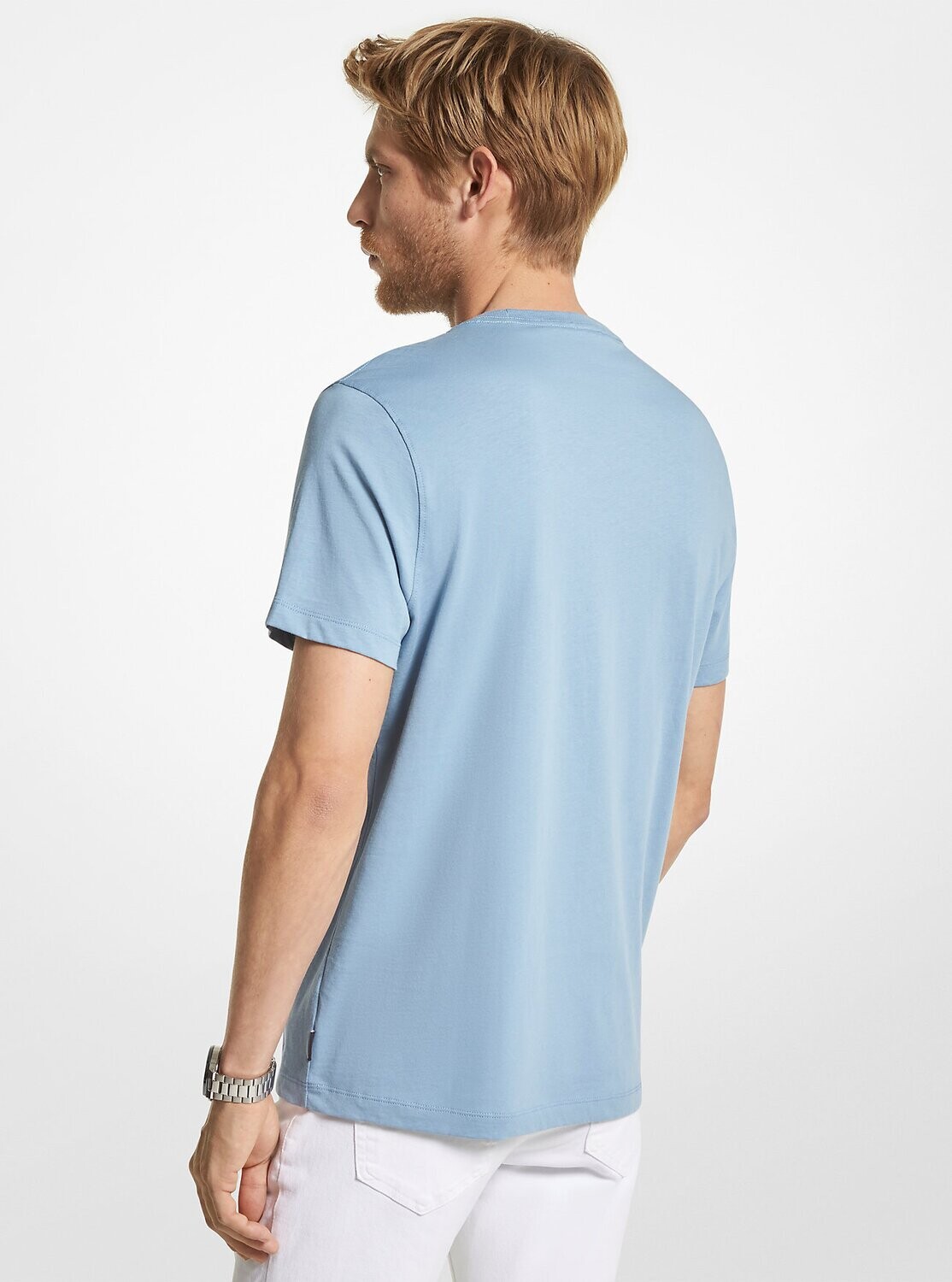 Michael Kors CS351IGFV4 Men Short Sleeve Blue T-shirt