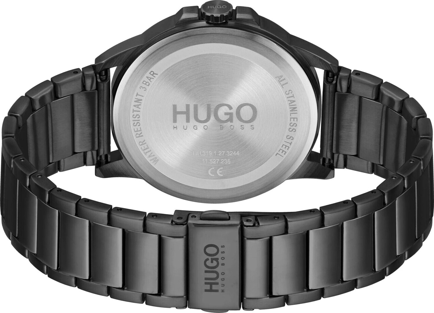 HUGO 1530187 Men's #First Quartz Black Ionic Plated S. Steel & Black Dial Watch