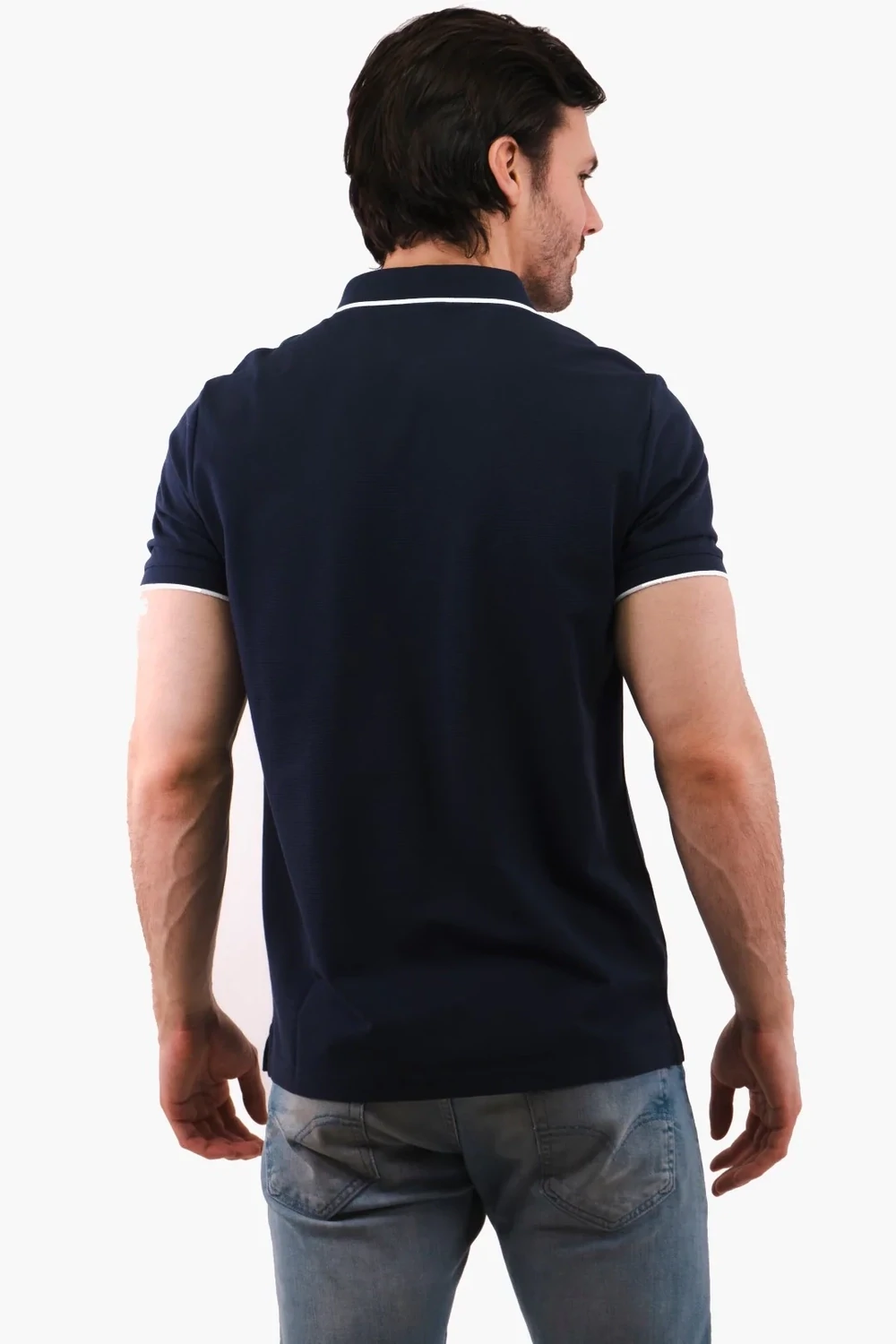 Michael Kors CS351GL8PK Men's Sustainable Short Sleeve Polo in Midnight