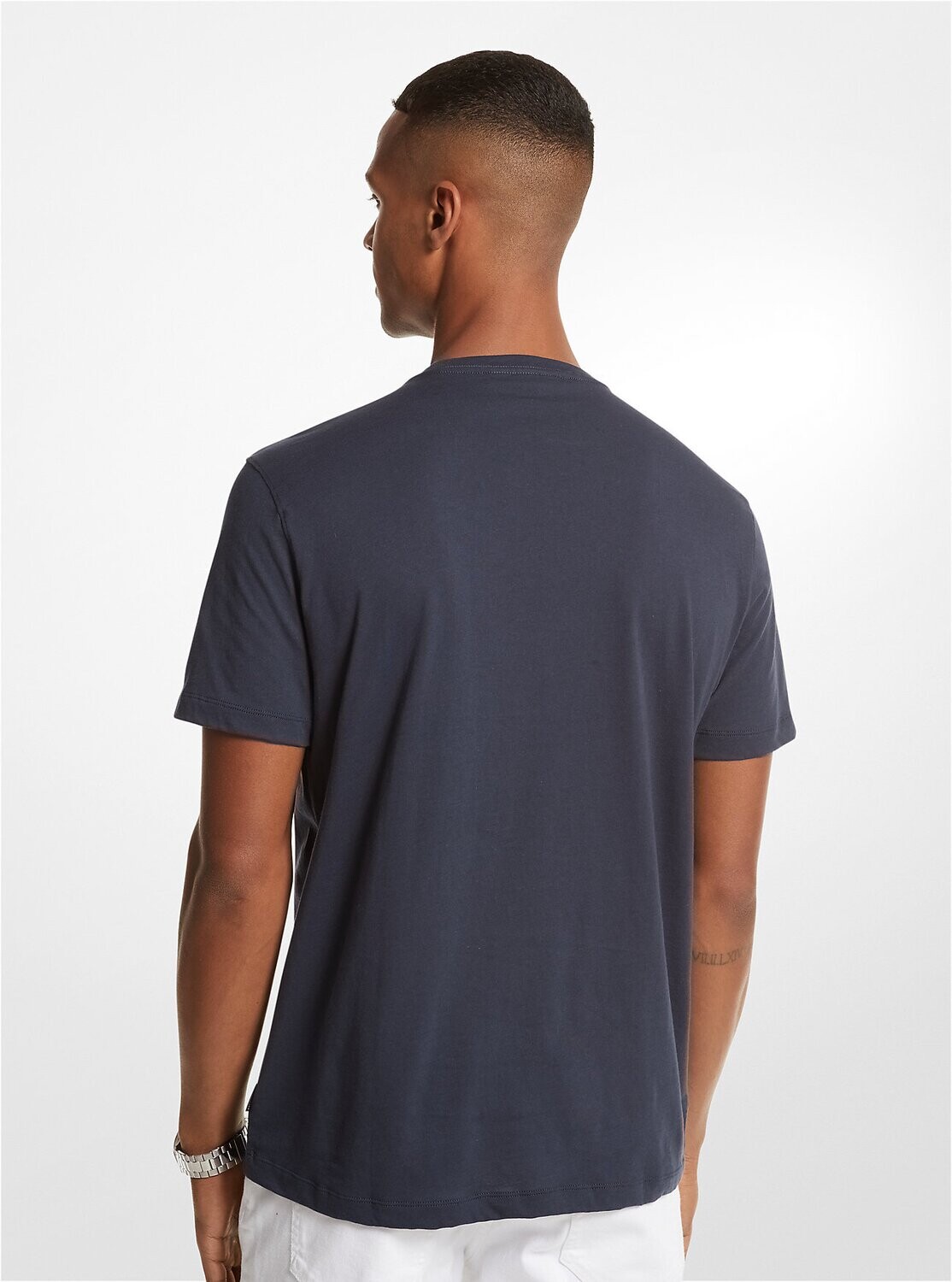 Michael Kors CF351MIFV4 Men's Short Sleeve Tipped Kors Logo T-Shirt