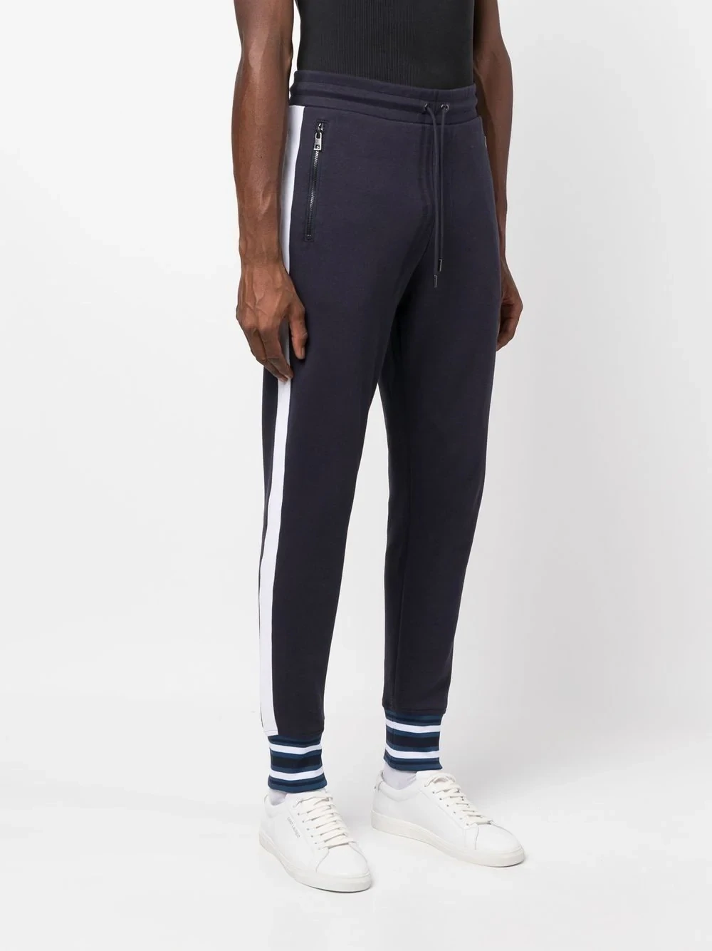 Michael Kors CF2515S5MF Men's Racing Stripe Track Pant Joggers – Midnight