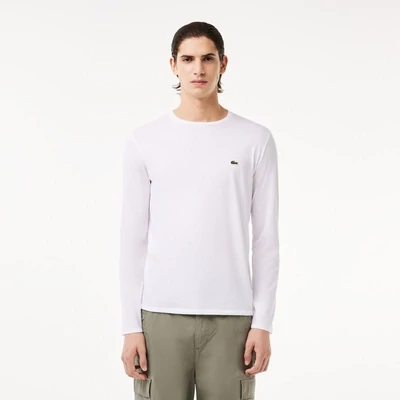 Lacoste TH6712 52 001 Men’s Long Sleeve Round Neck T-Shirt – White